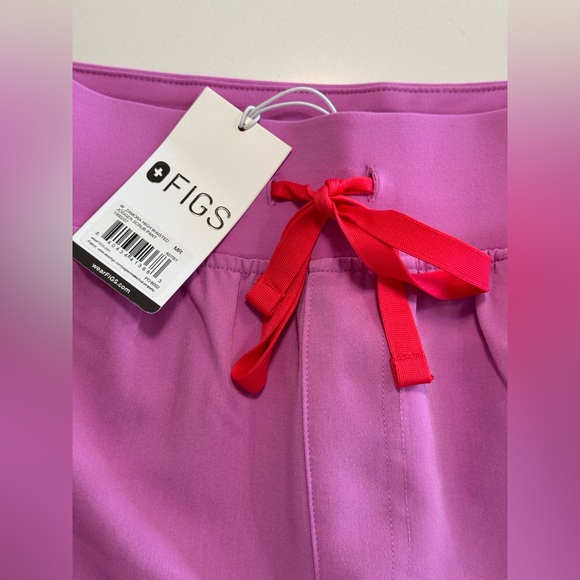Figs Women Zamora High Waisted Jogger Scrub Pant Size Medium Regular Pink Nurse - Picture 5 of 12